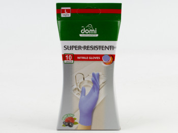 Рукавички універсальні одноразові нітрилові "Domi" 10шт (розмір L)