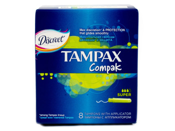 Тампоны Tampax Compak "Super Single" 8шт 3капли