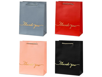 Пакет подарочный бумажный M Thank you, 33x25x12см