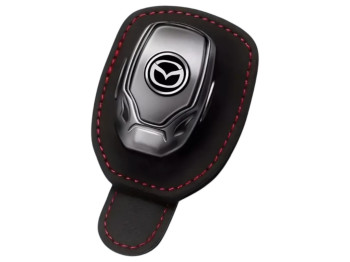 Держатель для очков и банковских карт Mazda, кожа, цвет чёрный
