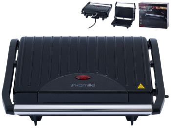 Гриль электрический с антипригарным покрытием Kamille 700Вт 25,5х21,5х8см