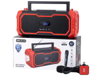 Колонка портативна RX Bluetooth, ліхтар, FM радіо, USB, акумулятор