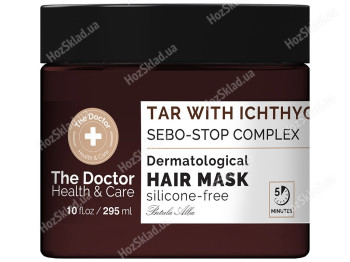 Маска для волос The Doctor Health&Care Tar with Ichthyol + Sebo-Stop complex, Против перхоти, 295мл