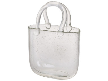 Ваза из прозрачного стекла в форме Сумочки, 19х9х27см