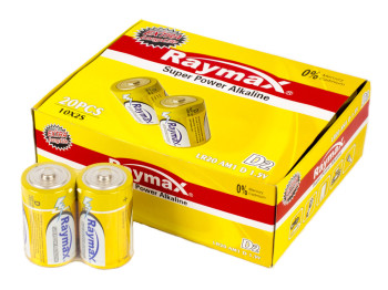 Батарейка алкалиновая Raymax "Super Power Alkaline" 1,5V LR20 AM1 (цена за 2 шт в спайке)