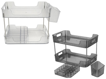 Дворівневий органайзер для косметики та аксесуарів, 33,5×22,5×26,5 см, 2 кольори