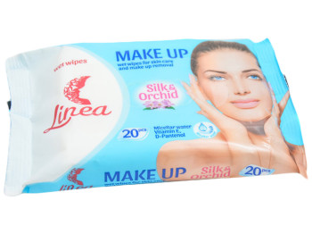Влажные салфетки для снятия макияжа "LINEA" make up с мицеллярной водой 20шт