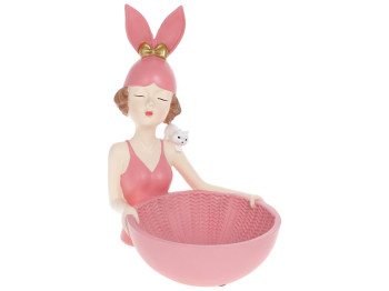 Подставка для украшений Девочка-Зайка, 23см, цвет – розовый