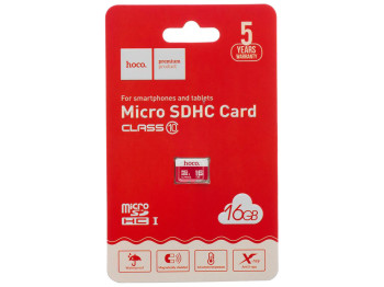 Карта Пам'яті Hoco MicroSDHC 16gb 10 Class Колір Червоний