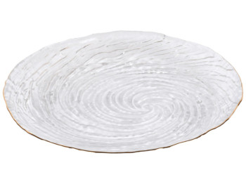 Блюдо Whirlpool, стекло, 27см, цвет прозрачный с золотистой каймой