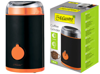 Кофемолка Maestro 180Вт, черная, автоблокировка, импульсный режим, нож из нержавеющей стали 50г