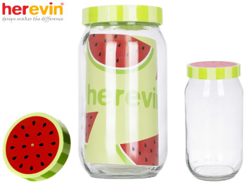 Банка скляна Herevin "Watermelon" з пластиковою кришкою 1л 43008