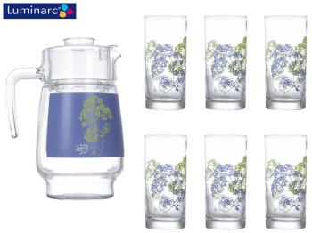 Набор Luminarc "Paquerette Melon" графин 1,6л и 6 стаканов 270мл (цена за 7 предметов) 51652