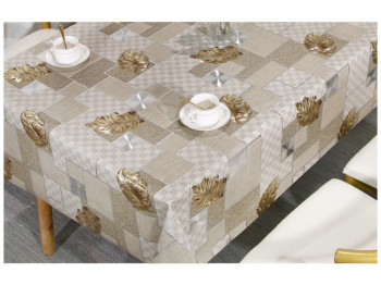 Клеенка Milan, с тиснением, на тканевой основе, ПВХ, 1,40×20м, дизайн Leaf Gold (цена за рулон)