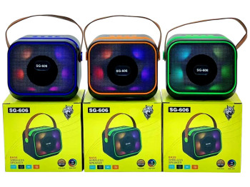 Колонка портативна SG-666 Bluetooth, RGB підсвітка, тримач, акумулятор, 3 види (ціна за 1шт)