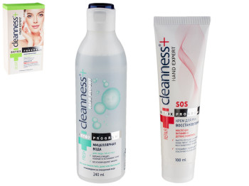 Набор косметический Cleanness+ "Delicate" (мицеллярная вода 240мл+крем для рук восстанавлив. 100мл)