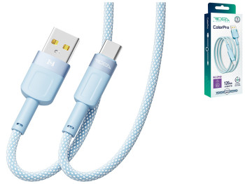 Кабель USB Ridea RC-CP43 ColorPro Type-C 3A 1,2м Цвет Голубой
