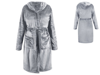 Халат флісовий Soho Gray blue з кап., розмір XL, 6900068787452