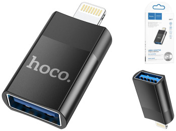 Переходник Hoco UA17 iP Male to USB female USB2.0 adapter Цвет Черный