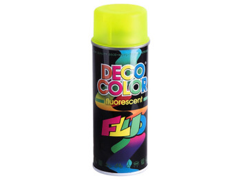 Краска аэрозольная Deco Color Decoration, флуоресцентная, желтая, 400мл