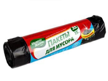 Мусорные пакеты 35л. с затяжками Мелочи жизни - Стандарт 15шт
