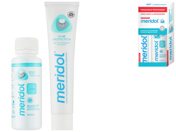 Зубная паста Meridol, 75мл + ополаскиватель, 100мл
