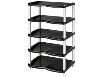 Полиця для взуття R plastic Нормал, чорно-сіра, 5 ярусів, 47x33x79см, 17504