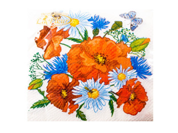 Салфетка La Fleur Полевая радость 33х33см 2 слоя 16шт