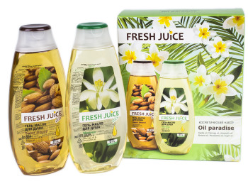 Набір косметичний Fresh juice "Oil paradise" (Гель-олія для душу 400мл+Гель-олія для душу 400мл)