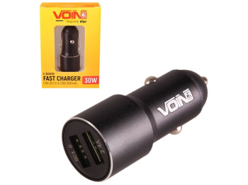 Автомобильное зарядное устройство VOIN C-30207Q, 2USB QC3.0 (12/24V - Port 1-5V*3A/9V*2A Port 2-5V*2