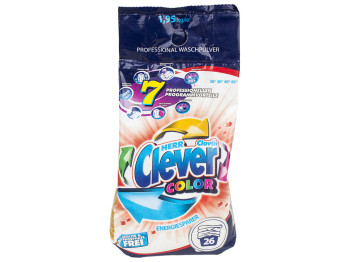 Стиральный порошок бесфосфатный Clever Color 1,95кг Польша