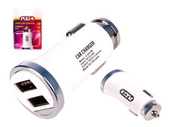 Зарядное устройство, автомобильное PULSO C-2411W (2 USB) 12/24В, 5В, 2,4А