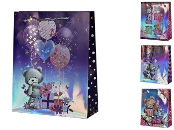 Пакет подарочный бумажный S Bear, 18х23х8см