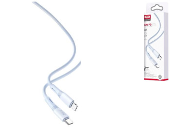 Кабель USB XO NB-Q226A 27W Silicone two-color TYPE-C to Lightning, Голубой