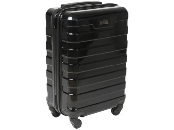 Чемодан, с кодовым замком, поликарбонат, металл, 20 дюймов, цвет черный