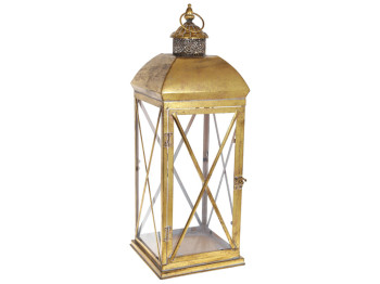 Свічник Ліхтар металевий, 62см, колір - золото антик