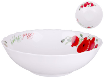 Салатник Vittora Wave Красные маки, стеклокерамический 17,5см V-175P