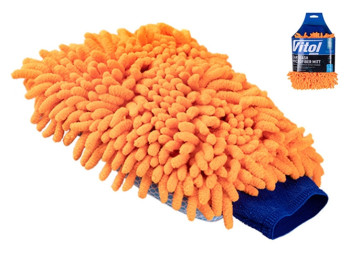 Губка - рукавиця Vitol для миття авто мікрофібра, 25х18см (VSC-1402)