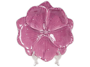 Блюдо фарфоровое Цветок, 18,5см, цвет - глубокий розовый