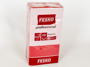 Салфетки "FESKO Professional" красные двухслойные 33x33см 250шт
