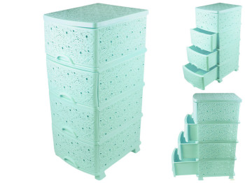 Комод "Ажур - люкс" (колір - бірюзовий) Efe plastics 47,5х37х91см