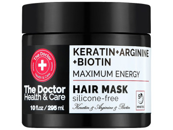 Маска для волосся The Doctor Health&Care, з кератином, аргініном та біотином, 295мл