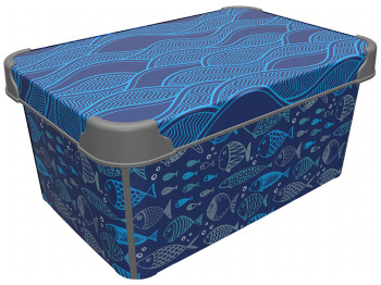 Контейнер Qutu Style Box Ocean Life, с крышкой, 5л, 8690068355352