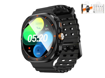 Смарт часы Hoco Y29, gps, bluetooth 5.3, круглый дисплей, цвет чёрный