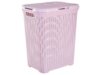Корзина для белья с крышкой Ротанг, 45х35х55см, 50л (цвет фрезия) 122098