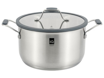 Кастрюля Iq Be Brave, 5.5 л, 24 см, с крышкой, цвет серый