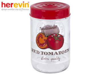 Банка стеклянная Herevin "Tomato" с пластиковой крышкой 660мл 57630