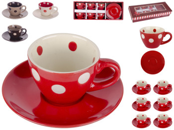 Сервиз кофейный 12 предметов (чашки по 90мл, блюдце D12см) на 6 персон