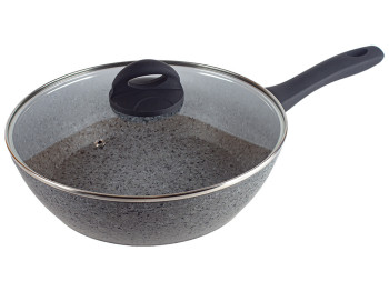 Сковорода лита Besser покриття "Granite" індукційне дно з кришкою 26см