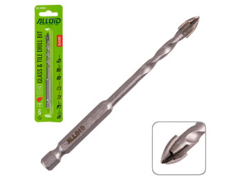 Свердло Alloid по склу, кераміці, HEX 1/4", 6мм, 105мм